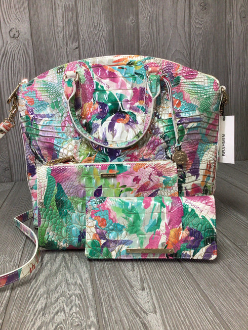 Brahmin 3 pc set Daylily Satchel Wristlet Wallet